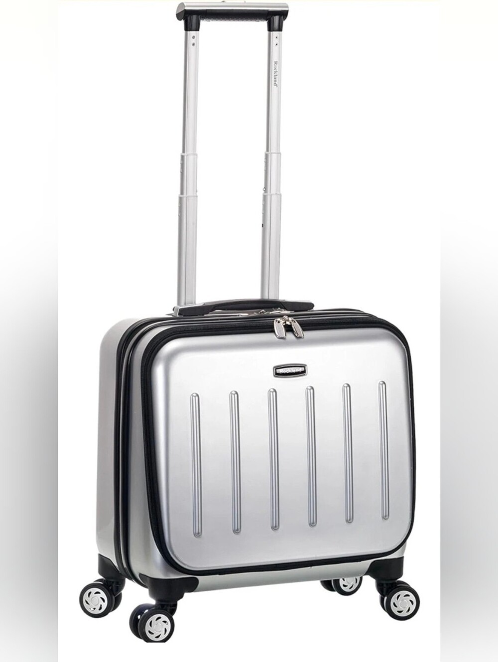 Rockland Revolution Hardside Rolling Computer Case, Carry-On 17-Inch, Silver